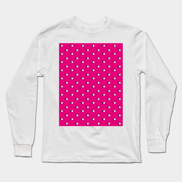 Hot Pink Retro Aesthetic stars / VSCO stars Long Sleeve T-Shirt by YourGoods